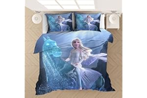 DDONVG Bettwäsche Frozen Kinderbettwäsche 135x200 Mädchen Eiskönigin ELSA Und Anna Microfaser Betten Set Mit 2 Kissenbezug (5,135 * 200)