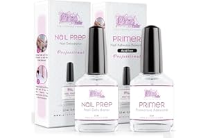 PICS NAILS Nail Dehydrator and Primer 2pcs. - 12ml - Professional Kit Nail Primer Adhesion Promoter and Dhydrator for Nails,