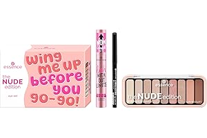 ‎ESSENCE COSMETICS essence the NUDE edition eye set 01 Eye'm So In Love!, 3-teiliges Augen-Make-up-Set, Mascara, Kajal & Lidschattenpalette in Nude, für elegante Looks
