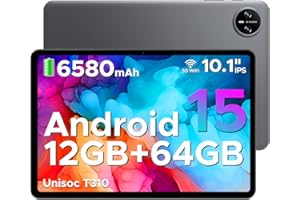 DOOGEE Tab A9 Tablet 10 Pulgadas, Tablet Andriod 15, 6580mAh, 12GB RAM+ 64GB ROM, Cámara Principal 8MP, Tableta para Niños Altavoces Duales, Tablets Infantil Bluetooth 5.0, OTG, Jack 3.5mm, Face ID