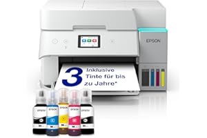 Epson EcoTank ET-4956 Weißer A4-Multifunktionsdrucker mit Wi-Fi & AirPrint Tintentank, automatischem Dokumenteneinzug, Duplexdruck, Scannen, Kopieren, bis zu 3 Jahre Tinte im Lieferumfang enthalten