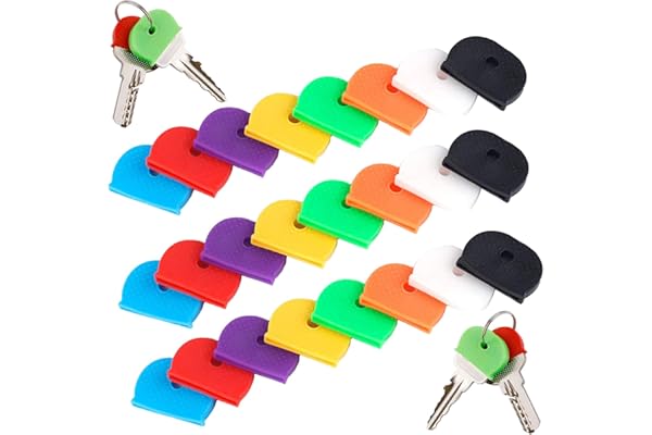 Nyckelskydd nyckelskydd tangenter nyckel färg lock flexibla nyckelskydd lätt att identifiera dörrnycklar 8 färger 24 delar