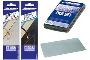 Holmenkol Base Repair Advanced Set Bandes de réparation de Base pour Ski et Snowboard + Lame en Acier Inoxydable + Patins de ponçage
