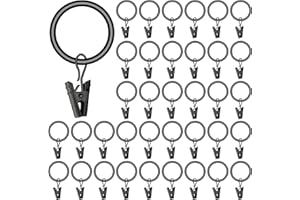 BLLREMIPSUR 40pcs Metall Gardinenringe Vorhangringe Hängende Ringe, Vorhangstangenring-Clips für Küche, Bad, Schlafzimmer, Wohnzimmer, Balkon