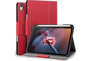 Antbox Etui na iPad Mini 6. generacji 2021 8,3 cala z uchwytem na rysik Apple Pencil uchwyt Auto funkcja wygaszenia/wybudzenia PU skórzany pokrowiec ochronny Smart Cover z funkcją stojaka (czerwone)