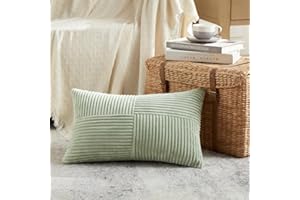 FDTERN 1 Stück Salbeigrün Kissenbezug 30x50 cm Weich Kordsamt Kissenbezüge Kissenhülle Dekokissenbezug Sofakissen Dekokissen Boho Deko für Sofa Schlafzimmer Wohnzimmer Balkon (Ohne Kissenfüllung)