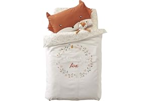 VERTBAUDET Housse de Couette bébé FLEURETTES Ecru/Multico 80X120