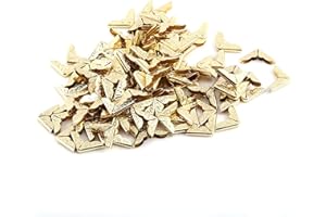 Dekaim 100Pcs Book Corner Protectors, Retro Yellow Metal Book Albums Menus Notebook Folder File Corner Protectors