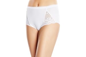 Playtex Pack de 2 bragas midi de algodón elástico con encaje Cotton Feminine Mujer x2