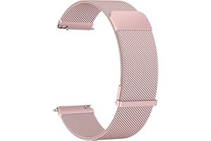 Meliya Correa para 20mm Reloj Metal de Liberación Rápida para Hombre y Mujer,Metalica Acero Inoxidable de Magnético Imán Pulseras de Repuesto para 20mm Reloj(Rosa)