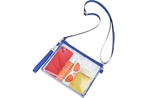 BAGENIUS Clear Crossbody Purse Bag Stadium Approved Clear Tote Bag for Work Concert Sports