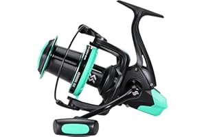 Sougayilang Carrete de pesca de surf, carrete giratorio inoxidable 11+1BB, serie 10000, arrastre súper potente, carrete de gran capacidad de línea para carrete de pesca de carpas de agua salada y agua