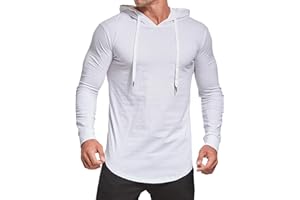AIYINO Men's S-5X Long/Short Sleeve Fashion Athletic Hoodies Workout Sweatshirt Hip Hop Pullover Hooded