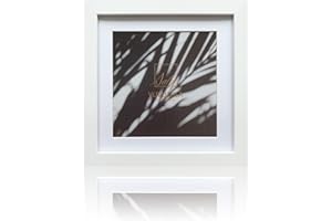 VUVUZULA Square Picture Frames 8x8 Inch White Photo Frame with Mount for 6x6 Inch Photo with Real Glass for Wall