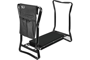 SG Traders Garden Kneeler, Portable Kneeler Stool Transforms Into a Comfortable Seat for Gardening, Versatile Kneeler Seat Ensures Soothing Gardening Experience, Included Garden Kneeler Seat - Black