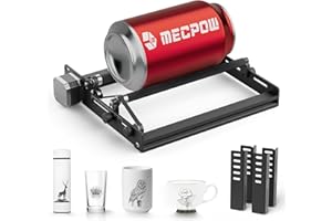 Mecpow G3 Laser Rotary Roller, Modulo di incisione Y-axis rotativo a rullo laser per oggetti cilindrici, Compatibile con la maggior parte dei tipi di tagliatrici laser CNC e macchine da incisione