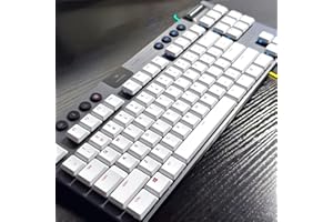 XIHAC 111 Tasten, vollständiger Satz rutschfester Tastenkappen, kompatibel mit Logitech G813/G815/G913/G915 TKL RGB mechanische Gaming-Tastatur (US-Layout, weiß)