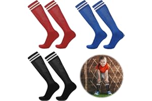 MILIAFLICK Fußballsocken Kinder 27-38 Kniestrümpfe Kinder Fussball Socken Lang Kinder Fussballsocken Sportsocken Trainingssocken Elastische Atmungsaktive Kniestrümpfe für 5-12 Jahr Jungen Mädchen