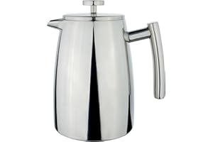 Café Stal HFD-08 Belmont 8 Cup Double Walled Cafetiere Coffee Maker, Mirror Finish, 1.2 Litre
