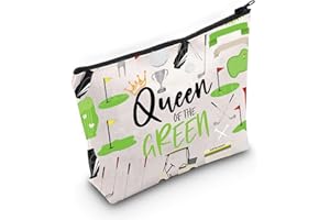 WZMPA Golf Queen Survival Kit Player Gifts, Queen of the Green Zipper Bag, Golfing Travel Accessories, Queen Green