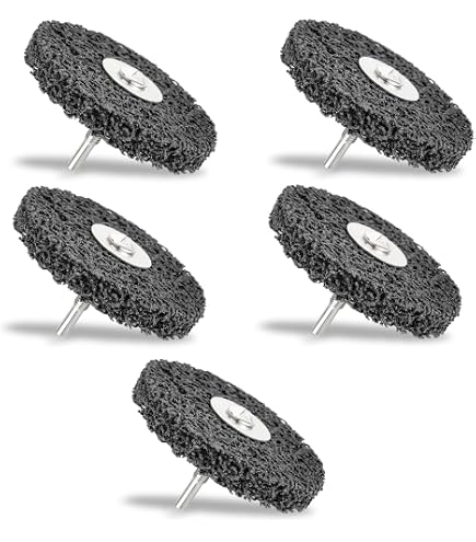 Goodway Lot De 5 Disques De Nettoyage Nylon 125mm Noir - Pour Enlever Rouille, Peinture Et Saleté Sur Meuleuse D'Angle
