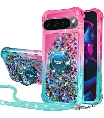 IMEIKONST Custodia Compatibile con Google Pixel 8, Brillantini Glitter Colore Sabbie Mobili Cover Trasparente Rigida Silicone Bumper Case Custodie per