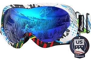 OutdoorMaster Kids Ski Goggles - Helmet Compatible Snow Goggles for Boys & Girls with 100% UV Protection