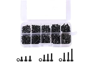 MCWDOIT Vis Assortiment, Doris Direct 280 pcs Vis m3 Kit à Vis et Ecrou Alliage d'acier Bouton à tête hexagonale Socket Head Cap Boulons Vis