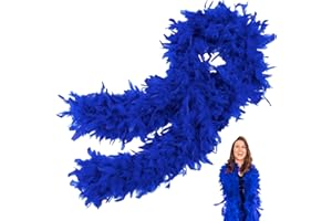 POPOYU Boas de plumas, azul real, 2m/6.6ft