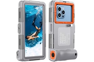 Lanhiem Custodia Impermeabile Subacquea Professionale IP68 15M per iPhone Samsung Huawei Xiaomi,Compatibile con telefoni fino a 6,9 pollici,adatto per immersioni grigio snorkeling surf