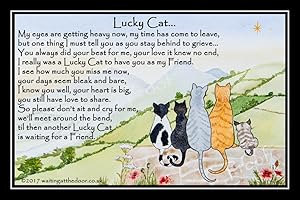 COUNTRYSTYLE GIFTS Cat Memorial Rainbow Bridge Pet Sympathy Print (unframed) - Lucky Cat