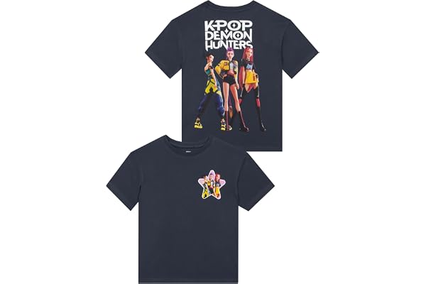 KPop Demon Hunters T-shirt för Flickor, Huntrix Kortärmad T Shirt, Boxig Topp för Flickor