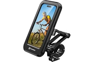 Lanhiem Funda Impermeable Bicicleta y Motocicleta Mount Universal Soporte Giratorio de 360° para teléfono móvil 4.7" - 6.9" para iPhone Samsung Huawei