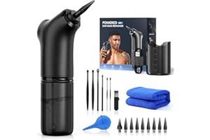 ‎QIMIC Qimic Ohrenreiniger Ohrenschmalz Entferner, Elektrischer Ohrreiniger für Erwachsene Kinder, Ohrenspülung für saubere Ohren, Ohrspülung für den Heimgebrauch, 10 Austauschbare Spitzen, 2000mAh