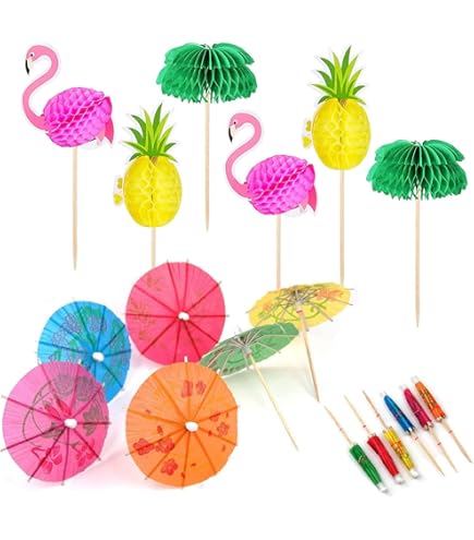 153 Pezzi Decorazioni Cocktail - Ombrellini, Cannucce, Bastoncini Frutta Per Feste, Matrimoni - Foto 7