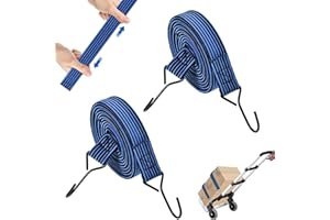 KISSTTA Gumka napinająca z haczykami, płaskie pasy napinające, długość 1 m, gumowy napinacz do wózka transportowego, bagażnika, roweru, motocykla, na kemping