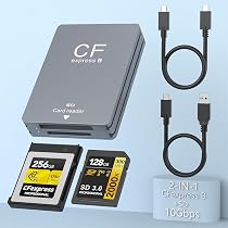 Quanlex CFexpress Typ B & SD Dual Kartenleser - USB 3.1 Gen 2, 10 Gbit/s, Inkl. Kabel