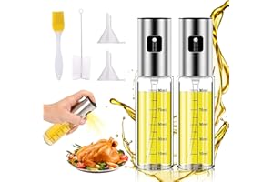 MPXEAVG 2 pcs Vaporisateur Huile, Spray Huile Cuisine, 2x100ml Pulverisateur Huile Cuisine, Accessoires Air Fryer, pour Friteuse à Air, Salade, Grillades, Pâtisserie Dans la Cuisine
