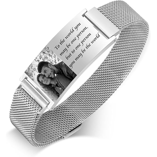 Bracelet Personnalisé Photo Homme Femme - Prenom Gravur Bande