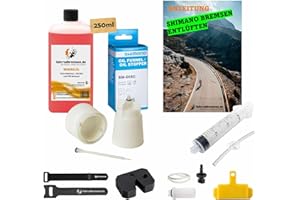 ENERJARY Entlüftungskit XL für alle Shimano Scheibenbremsen inkl. 250ml Bremsflüssigkeit Entlüftungsset für Shimano Deore, Ultegra, Dura-Ace, GRX, SLX, Alivio, Acera, Altus, Tourney, Nexus, Alfine, Metrea uvm