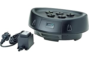 OASE 50214 Water Starlet - schwimmendes Wasserspiel mit 5 Fontänendüsen, konstante Beleuchtung der Wasserstrahlen, auch in Schwimmteichen einsetzbar