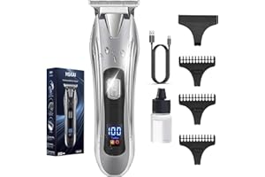 HSKAI Beard Trimmer Men Hair Clippers - Trimmer for Men Hair Trimmer Cordless Rechargeable, T-Blade Shavers for Men with LED, Detailer Trimmer Battery Clippers for Men Haircuts, Gifts for Men