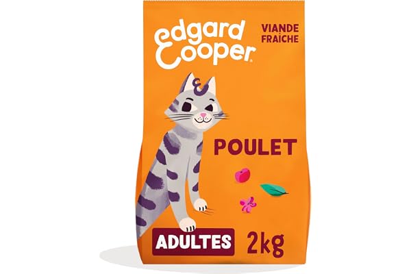 Edgard Cooper Croquettes pour Chat Stérilisé, Adulte, Poulet 2kg, Sans céréales, Viande fraîche, Nourriture naturelle, Croquette Riche en protéines, Sans sucres ajoutés