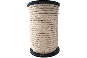 SNURO Sisalseil (8mm, 50M), für Kratzbaum, Tiere & Deko- 100% natürliches Sisal Seil aus Agavenpflanze - Robuste Sisalschnur für Katzen, Papagei & Sittiche - Zwei Größen erhältlich