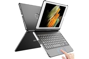 TQQ Keyboard Case for iPad 9th Generation with Multi-Touch Precision Trackpad, 360° Rotatable, Thin & Light, Compatible with iPad 9th Gen (2021), 8th Gen (2020) and 7th Gen (2019)