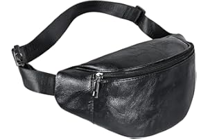 Geestock Fanny Packs Leopard Style PU Leather Bumbag Women Belt Bag Cute Waist Pack with Adjustable Belt for Rave, Festival, Travel, Party