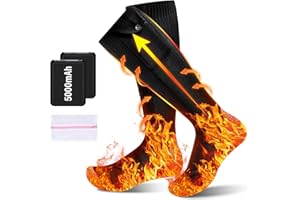 Heated Socks for Men Women, Brenth Electric Heated Socks with 2 Rechargeable 5V 5000mah Battery Powered 360° Foot Warmer 4 Levels Heating Suitable for Hiking, Skiing, Camping, Hunting, Outdoor
