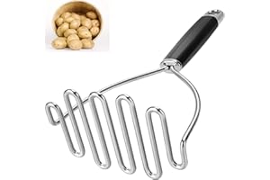 ALINNART Potato Masher, Large, Robust, Stainless Steel, Kitchen Tool, Professional Metal Wire Crusher for Beans, Avocado, Vegetables, 26 cm (Silver)