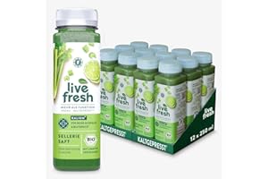 ‎LIVEFRESH LiveFresh Selleriesaft BIO Kaltgepresst¹ - 12x250ml | Sellerie Direktsaft ohne Zuckerzusatz | Gemüsesaft mit Kalium, Calcium & Vitamin K | Inkl. 3€ Pfand | DE-ÖKO-006