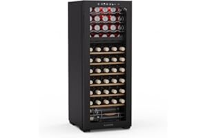 KLARSTEIN Bovella 55 Duo+ Cave à Vin - 55 Bouteilles, 2 Zones, 5-18°C, Commande Tactile, Éclairage LED, Protection UV, sur Pied, Frigo Vin